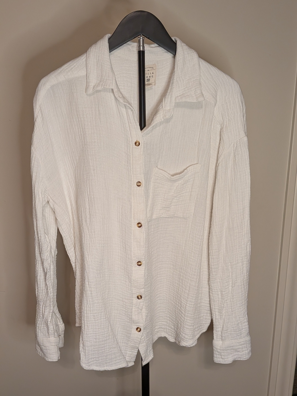 Billabong Men’s White Textured Button-Down Shirt
